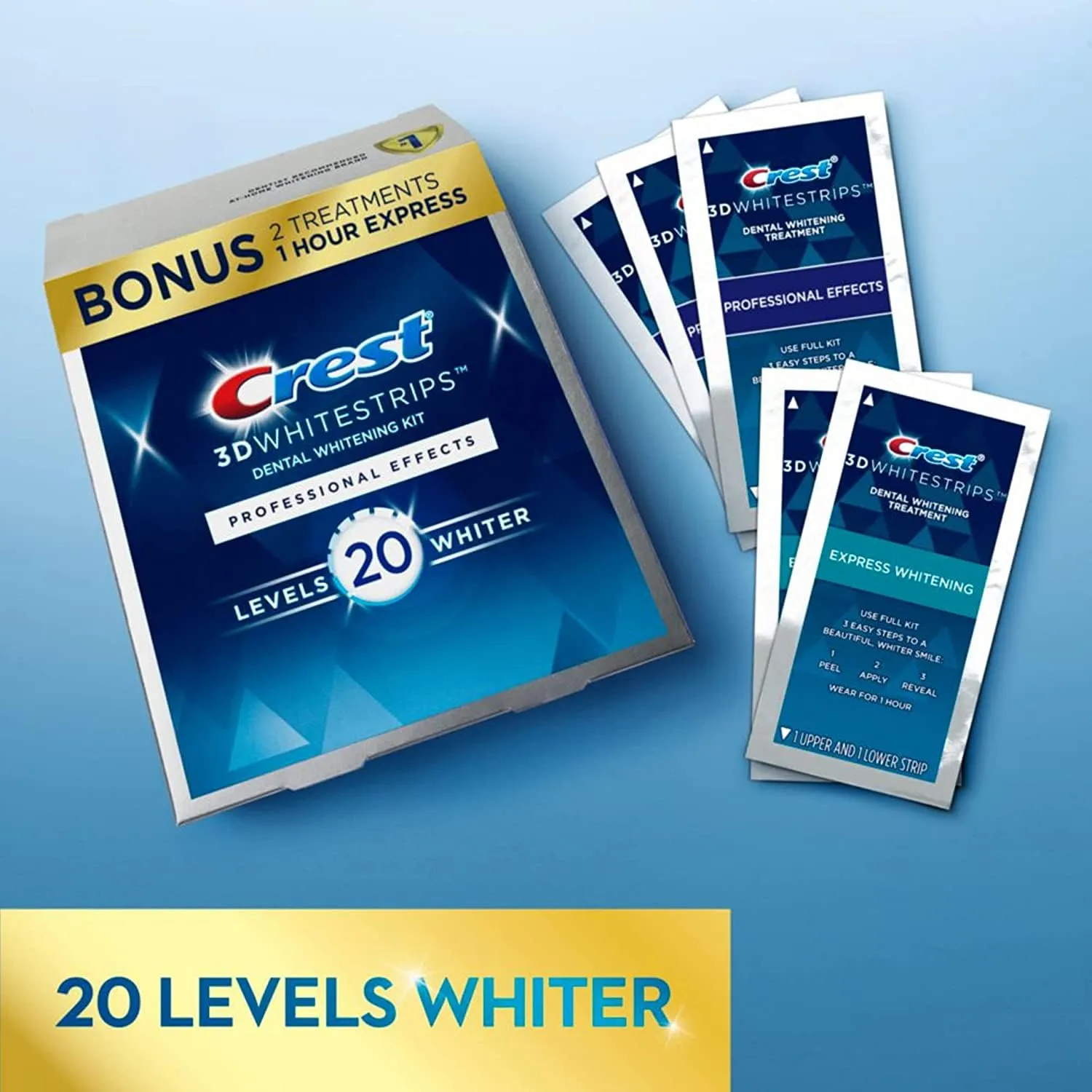 Crest 3D Whitestrips Professional Effects sold + Bonus 1 Hour Express Whitestrips